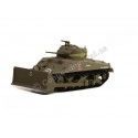 Cochesdemetal.es 1944 Tanque M4 Sherman Dozer con Accesorio de Movimiento de Tierras "Battalion 64 Series 2" Verde 1:64 Green...