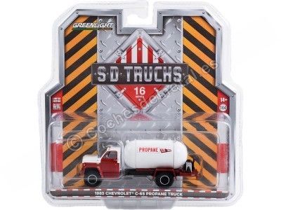 Cochesdemetal.es 1985 Camión Chevrolet C-65 Cisterna Gas Propano "H.D. Trucks Series 16" Blanco/Rojo 1:64 Greenlight 45160A 2