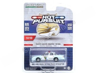 Cochesdemetal.es 1992 Ford Crown Victoria Police Interceptor "Hot Pursuit series 42" Azul/Blanco 1:64 Greenlight 43000B 2