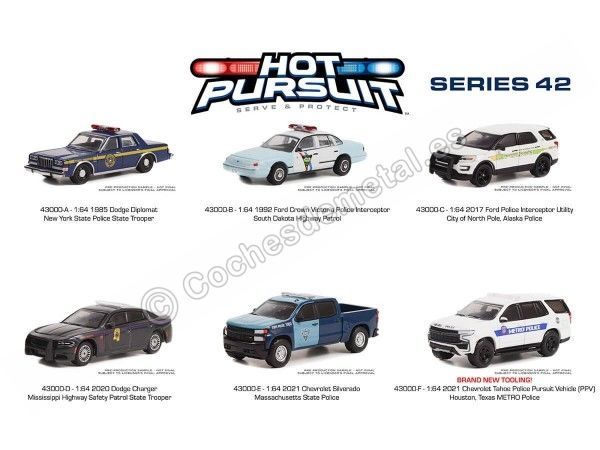 Cochesdemetal.es Lote de 6 Modelos "Hot Pursuit Series 42" 1:64 Greenlight 43000