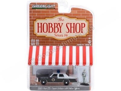 Cochesdemetal.es 1990 Ford LTD Crown Victoria Police "The Hobby Shop Series 14" 1:64 Greenlight 97140D 2