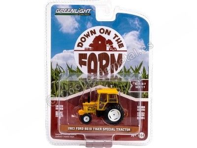 Cochesdemetal.es 1983 Tractor Ford 6610 Tiger Special "En La Granja Series 7" Amarillo 1:64 Greenlight 48070D 2