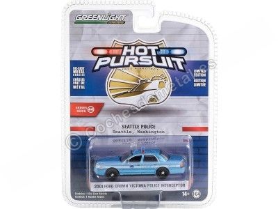 Cochesdemetal.es 2001 Ford Crown Victoria Police Interceptor "Hot Pursuit Series 44" 1:64 Greenlight 43020D 2