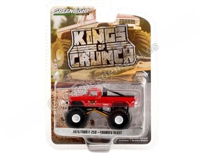 Cochesdemetal.es 1976 Ford F-250 Monster Truck Thunder Beast "Kings of Crunch Series 11" 1:64 Greenlight 49110B 2