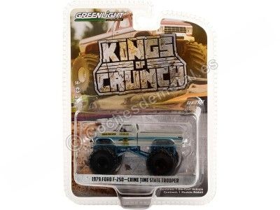 Cochesdemetal.es 1979 Ford F-250 Monster Truck State Trooper "Kings of Crunch Series 11" 1:64 Greenlight 49110C 2