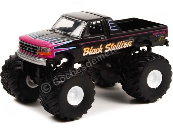 Cochesdemetal.es 1992 Ford F-250 Black Stallion "Kings of Crunch Series 11" 1:64 Greenlight 49110E