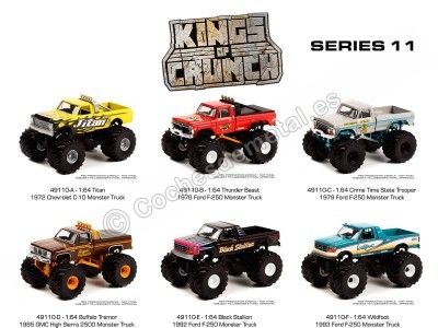 Cochesdemetal.es Lote de 6 Modelos "Kings of Crunch Series 11" 1:64 Greenlight 49110
