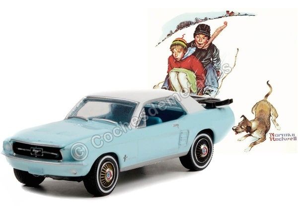 Cochesdemetal.es 1967 Ford Mustang Coupe Con Skies "Norman Rockwell Series 4" 1:64 Greenlight 54060D