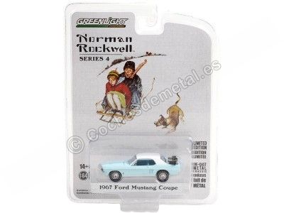 Cochesdemetal.es 1967 Ford Mustang Coupe Con Skies "Norman Rockwell Series 4" 1:64 Greenlight 54060D 2