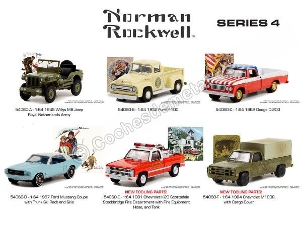 Cochesdemetal.es Lote de 6 Modelos "Norman Rockwell Series 4" 1:64 Greenlight 54060