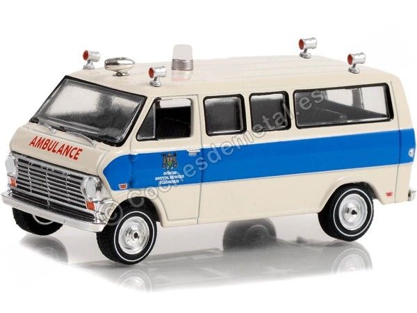 Cochesdemetal.es 1969 Ford Econoline Ambulance Ontario "Primera Respuesta Series 1" 1:64 Greenlight 67040A