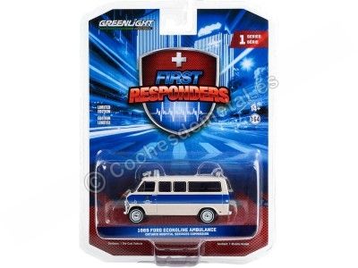 Cochesdemetal.es 1969 Ford Econoline Ambulance Ontario "Primera Respuesta Series 1" 1:64 Greenlight 67040A 2