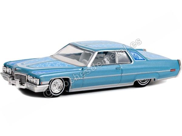 Cochesdemetal.es 1972 Cadillac Coupe deVille Custom "California Lowriders Series 2" 1:64 Greenlight 63030E