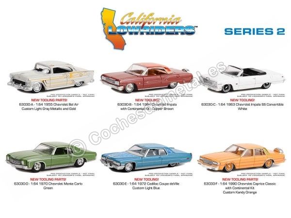 Cochesdemetal.es Lote de 6 Modelos "California Lowriders Series 2" 1:64 Greenlight 63030