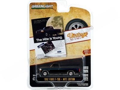 Cochesdemetal.es 1992 Ford F-150 Nite Edition "Vintage Ad Cars Series 7" 1:64 Greenlight 39100F 2