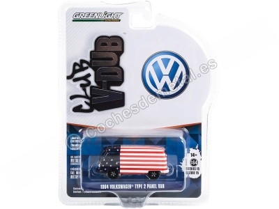 Cochesdemetal.es 1964 Volkswagen VW Type 2 Panel Van "Club Vee-Dub series 15" 1:64 Greenlight 36060A 2