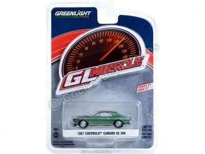 Cochesdemetal.es 1967 Chevrolet Camaro SS 369 "GL Muscle Series 27" Verde Metalizado 1:64 Greenlight 13320A 2
