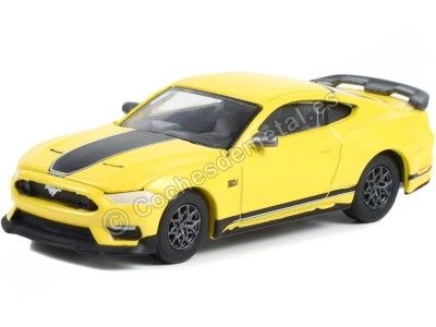 Cochesdemetal.es 2021 Ford Mustang Mach 1 "GL Muscle Series 27" Amarillo/Negro 1:64 Greenlight 13320F