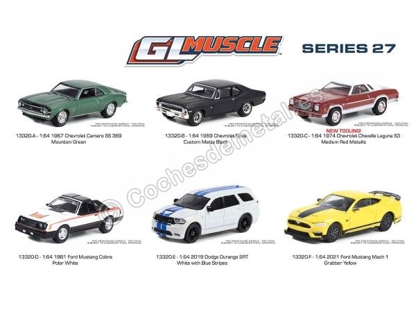 Cochesdemetal.es Lote de 6 Modelos "GL Muscle Series 27" 1:64 Greenlight 13320A