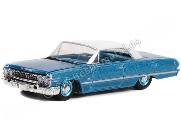 Cochesdemetal.es 1963 Chevrolet Impala SS 409 Convertible "Barrett Jackson Series 10" 1:64 Greenlight 37260B