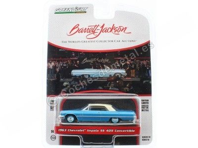 Cochesdemetal.es 1963 Chevrolet Impala SS 409 Convertible "Barrett Jackson Series 10" 1:64 Greenlight 37260B 2