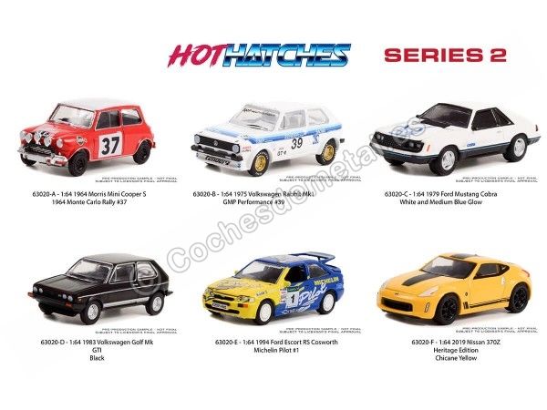 Cochesdemetal.es Lote de 6 Modelos "Hot Hatches Series 2" 1:64 Greenlight 63020