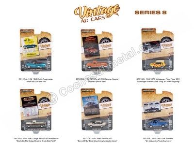 Cochesdemetal.es Lote de 6 Modelos "Vintage Ad Cars Series 8" 1:64 Greenlight 39110 2