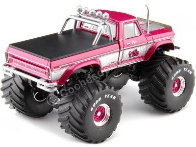 Cochesdemetal.es 1974 Ford F-250 Monster Truck "King Kong" Rojo/Gris 1:43 Greenlight 88032 2