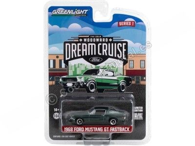 Cochesdemetal.es 1968 Ford Mustang GT Fastback "Woodward Dream Cruise Series 1" 1:64 Greenlight 37280E 2