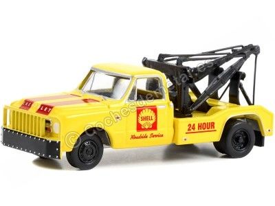 Cochesdemetal.es 1967 Chevrolet C-30 Wrecker Shell Service 24H "Shell Oil Series 1" 1:64 Greenlight 41125A