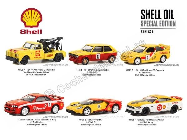 Cochesdemetal.es Lote de 6 Modelos "Shell Oil Special Edition Series 1" 1:64 Greenlight 41125