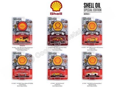 Cochesdemetal.es Lote de 6 Modelos "Shell Oil Special Edition Series 1" 1:64 Greenlight 41125 2