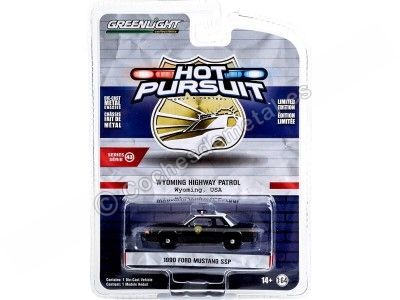 Cochesdemetal.es 1990 Ford Mustang SSP Wyoming Highway Patrol "Hot Pursuit Series 43" 1:64 Greenlight 43010C 2