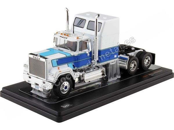 Cochesdemetal.es 1985 Cabeza Tractora MACK Superliner Magnum de 3 Ejes Blanco/Azul 1:43 IXO Models TR165.22