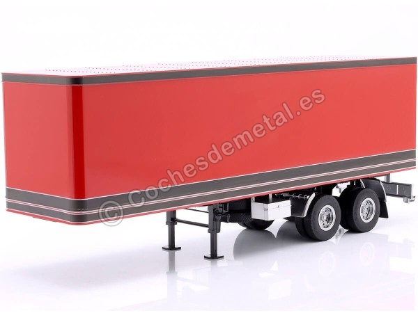 Cochesdemetal.es 1960 Trailer Semirremolque Caja de 2 Ejes Rojo/Negro 1:18 Road Kings 180166