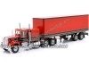 Cochesdemetal.es 1960 Trailer Semirremolque Caja de 2 Ejes Rojo/Negro 1:18 Road Kings 180166