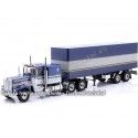 Cochesdemetal.es 1960 Trailer Semirremolque Caja de 2 Ejes Azul Metalizado/Gris 1:18 Road Kings 180164