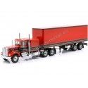 Cochesdemetal.es 1960 Camión Kenworth W900 de 3 Ejes + Semirremolque Rojo/Negro 1:18 Road Kings 122166