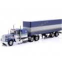Cochesdemetal.es 1960 Camión Kenworth W900 de 3 Ejes + Semirremolque Azul/Blanco/Gris 1:18 Road Kings 123164