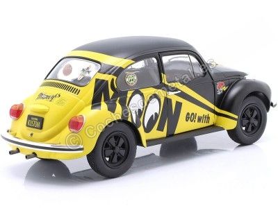 Cochesdemetal.es 1974 Volkswagen VW Beetle/Escarabajo 1303 "Go with Moon" Negro/Amarillo 1:18 Solido S1800519 2