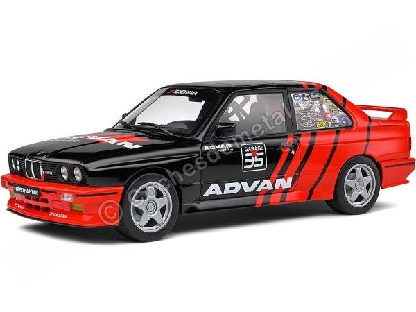 Cochesdemetal.es 1990 BMW E30 M3 Drift Team "ADVAN" Negro/Rojo 1:18 Solido S1801521