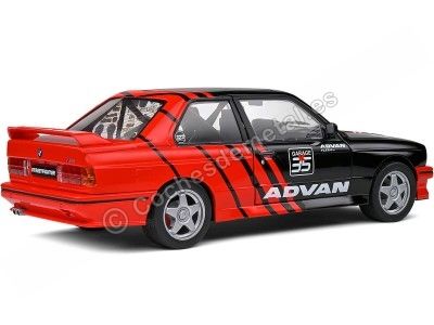 Cochesdemetal.es 1990 BMW E30 M3 Drift Team "ADVAN" Negro/Rojo 1:18 Solido S1801521 2