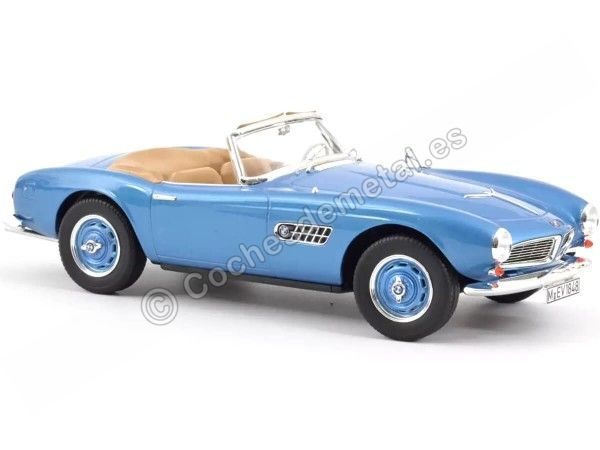 Cochesdemetal.es 1956 BMW 507 Cabriolet Azul Metalizado 1:18 Norev 183234