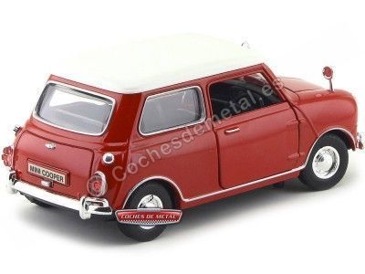 1959 Old Mini Cooper Rojo-Blanco 1:18 Motor Max 73113 Cochesdemetal.es 2