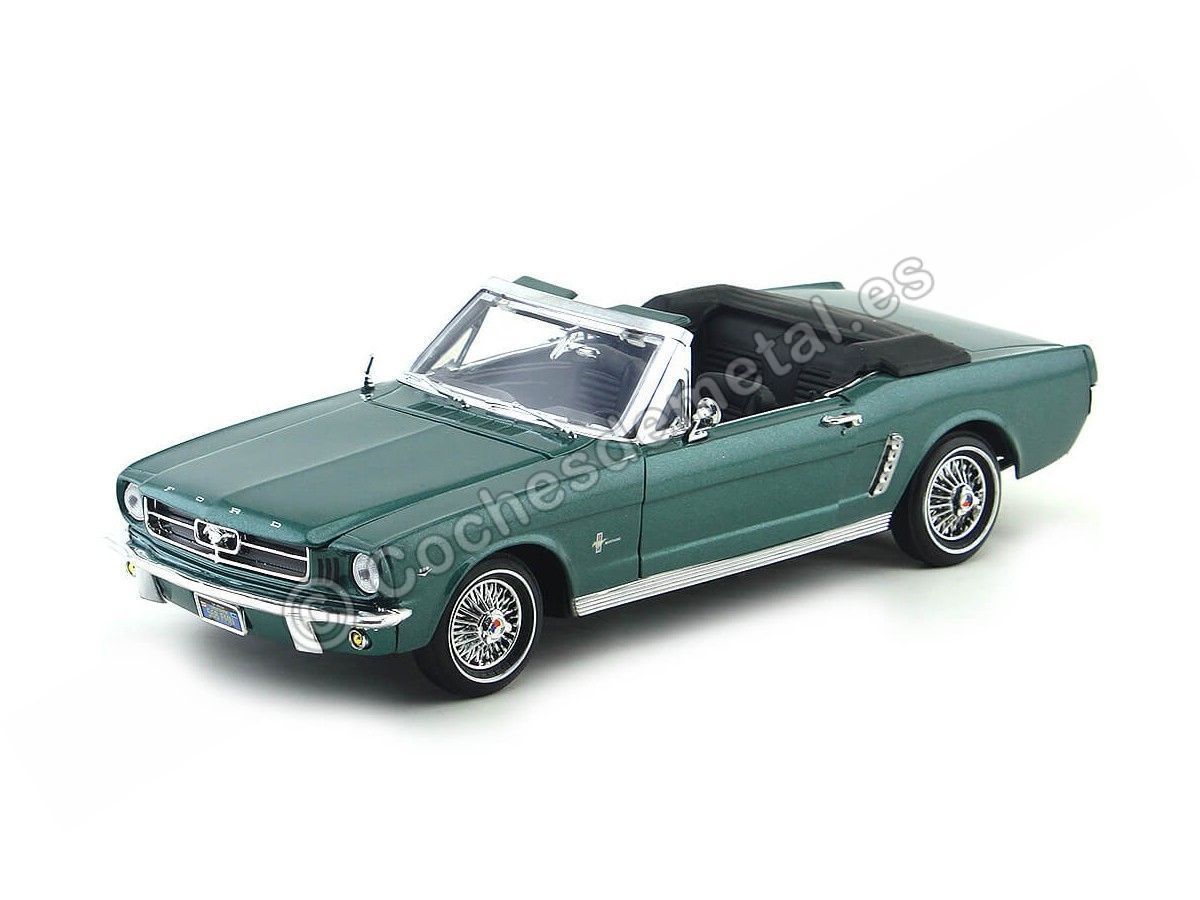 1964 Ford Mustang 1-2 Convertible Verde-Negro 1:18 Motor Max 73145