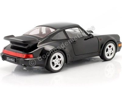 Cochesdemetal.es 1988 Porsche 911 (964) Turbo Coupe Negro 1:18 Welly 18026 2