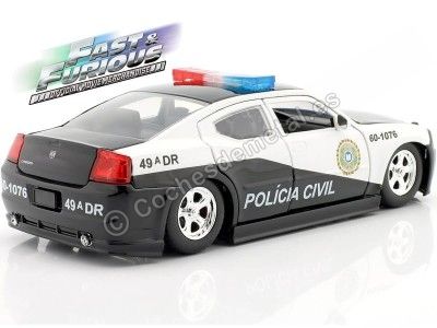 Cochesdemetal.es 2006 Dodge Charger Policia Civil "Fast & Furious" Blanco/Negro 1:24 Jada Toys 33665 253203079 2
