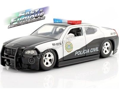 Cochesdemetal.es 2006 Dodge Charger Policia Civil "Fast & Furious" Blanco/Negro 1:24 Jada Toys 33665 253203079