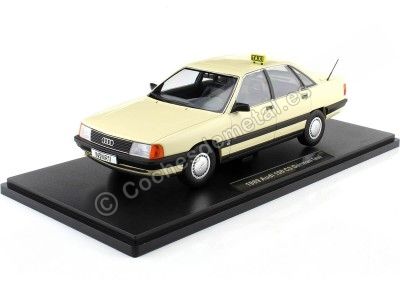 Cochesdemetal.es 1989 Audi 100 2.3E C3 Taxi Amarillo Claro 1:18 Triple-9 1800355