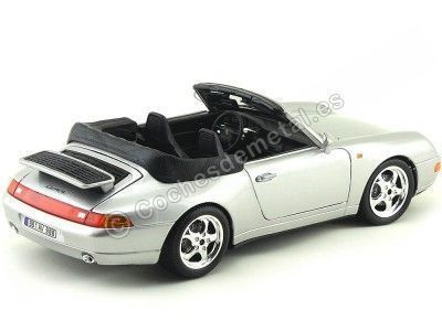 Cochesdemetal.es 1994 Porsche 911 Carrera Cabriolet Gris 1:18 Bburago 12039 2